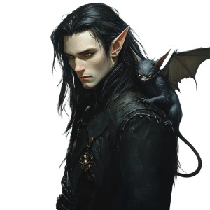 Half-Elf With Demon Vinyl Car Decal Sticker – Waterproof & UV-Resistant 8"