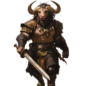 Smiling Minotaur Warrior Vinyl Car Decal Sticker – Waterproof & UV-Resistant 8"