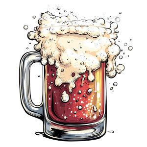 Foamy Glass Tankard Vinyl Car Decal Sticker – Waterproof & UV-Resistant 8"