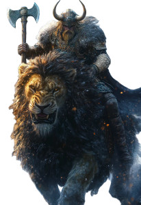 Viking On Lion Vinyl Car Decal Sticker – Waterproof & UV-Resistant 8"