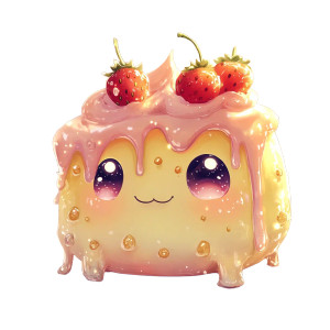 Cute Cake Creature Vinyl Car Decal Sticker – Waterproof & UV-Resistant 8"