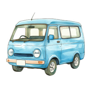 Japanese Blue Van Vinyl Car Decal Sticker – Waterproof & UV-Resistant 8"