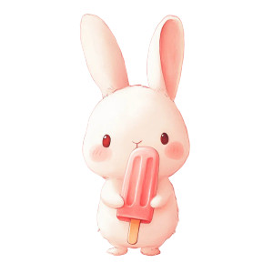 Chibi Bunny Popsicle Vinyl Car Decal Sticker – Waterproof & UV-Resistant 8"