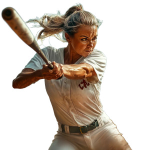 Female Baseball Player V5 Vinyl Car Decal Sticker – Waterproof & UV-Resistant 8"