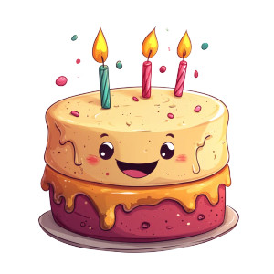 Happy Birthday Cake V2 Vinyl Car Decal Sticker – Waterproof & UV-Resistant 8"