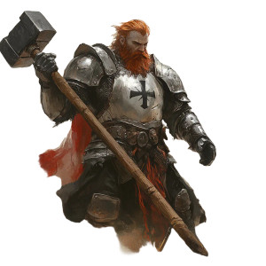 Armored Holy Cleric Vinyl Car Decal Sticker – Waterproof & UV-Resistant 8"