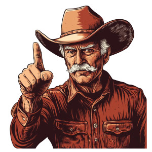 Old Cowboy Logo V2 Vinyl Car Decal Sticker – Waterproof & UV-Resistant 8"