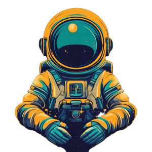 Cartoon Astronaut V7 Vinyl Car Decal Sticker – Waterproof & UV-Resistant 8"