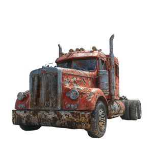 Rusty Truck Bucket Vinyl Car Decal Sticker – Waterproof & UV-Resistant 8"