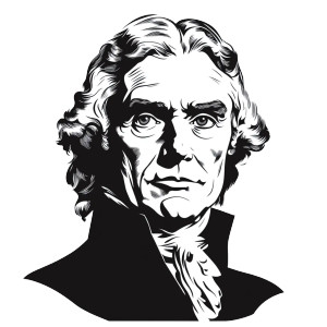 Thomas Jefferson Portrait V7 Vinyl Car Decal Sticker – Waterproof & UV-Resistant 8"