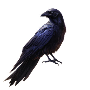 Black Raven Perched V2 Vinyl Car Decal Sticker – Waterproof & UV-Resistant 8"