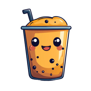 Cute Milk Tea Vinyl Car Decal Sticker – Waterproof & UV-Resistant 8"