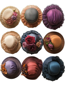 Vintage Edwardian Hats Vinyl Car Decal Sticker – Waterproof & UV-Resistant 8"