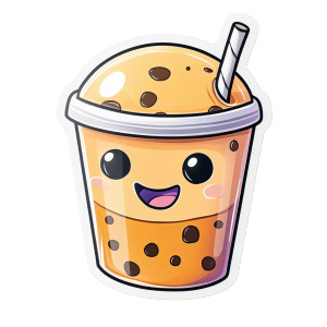 Cute Boba Sticker V4 Vinyl Car Decal Sticker – Waterproof & UV-Resistant 8"
