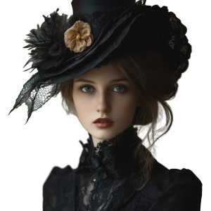 Black Victorian Hat Vinyl Car Decal Sticker – Waterproof & UV-Resistant 8"