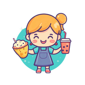 Crepe & Bubble Tea Girl Vinyl Car Decal Sticker – Waterproof & UV-Resistant 8"