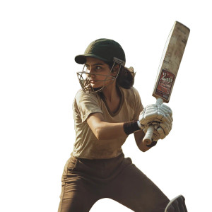 Female Cricket Player V2 Vinyl Car Decal Sticker – Waterproof & UV-Resistant 8"