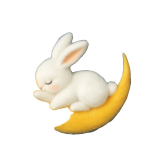 Sleeping Moon Rabbit V8 Vinyl Car Decal Sticker – Waterproof & UV-Resistant 8"