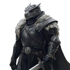 Dragonborn Paladin Captain Vinyl Car Decal Sticker – Waterproof & UV-Resistant 8"