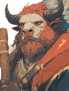 Fantasy Tauren Warrior Vinyl Car Decal Sticker – Waterproof & UV-Resistant 8"