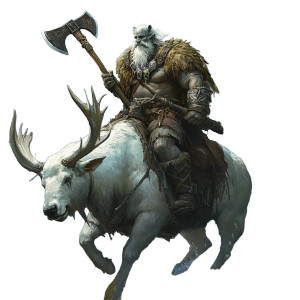 Ethereal Half-Orc Rider Vinyl Car Decal Sticker – Waterproof & UV-Resistant 8"