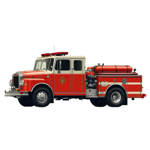Fire Truck Vector Vinyl Car Decal Sticker – Waterproof & UV-Resistant 8"