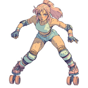 Peaches Roller Skater Vinyl Car Decal Sticker – Waterproof & UV-Resistant 8"