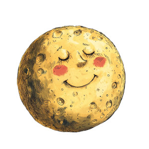 Moon Flag Cartoon Vinyl Car Decal Sticker – Waterproof & UV-Resistant 8"