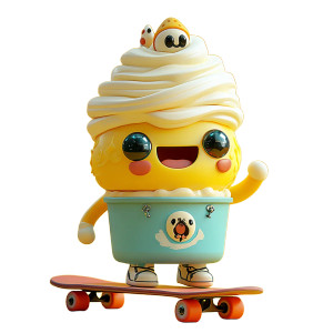 Ice Cream Skateboarder Vinyl Car Decal Sticker – Waterproof & UV-Resistant 8"