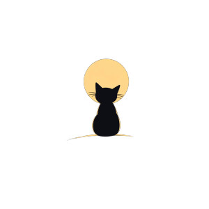 Moonstruck Cat Logo Vinyl Car Decal Sticker – Waterproof & UV-Resistant 8"