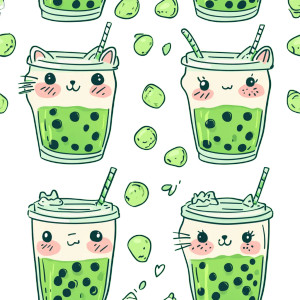 Matcha Bubble Tea Vinyl Car Decal Sticker – Waterproof & UV-Resistant 8"