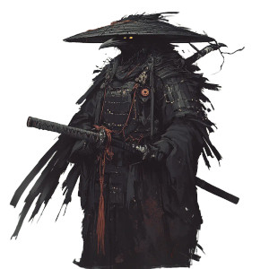 Crow Samurai Vinyl Car Decal Sticker – Waterproof & UV-Resistant 8"
