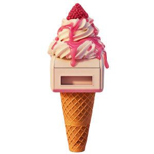 Ice Cream Mailbox Vinyl Car Decal Sticker – Waterproof & UV-Resistant 8"