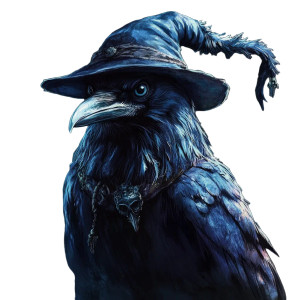 Fantasy Raven Wizard Vinyl Car Decal Sticker – Waterproof & UV-Resistant 8"