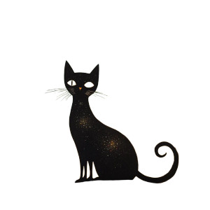 Black Cat Space Vinyl Car Decal Sticker – Waterproof & UV-Resistant 8"
