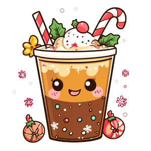 Kawaii Christmas Tea Vinyl Car Decal Sticker – Waterproof & UV-Resistant 8" Kawaii Christmas Tea Vinyl Car Decal Sticker – Waterproof & UV-Resistant 8"