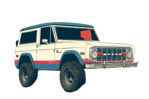 Vintage Bronco Sunset Vinyl Car Decal Sticker – Waterproof & UV-Resistant 