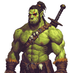 Pixel Orc Warrior Vinyl Car Decal Sticker – Waterproof & UV-Resistant 8"
