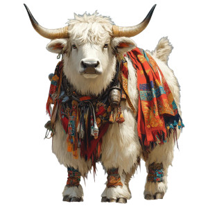 Tibetan Yak Vinyl Car Decal Sticker – Waterproof & UV-Resistant 8"