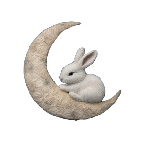 Rabbit On Moon V4 Vinyl Car Decal Sticker – Waterproof & UV-Resistant 8"