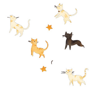 Cats In Space Vinyl Car Decal Sticker – Waterproof & UV-Resistant 8"