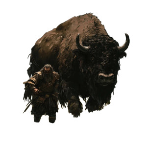 Abandoned Dwarf & Bison Vinyl Car Decal Sticker – Waterproof & UV-Resistant 8"
