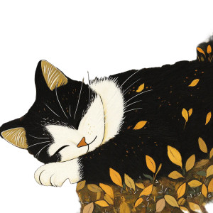 Sleeping Garden Kitty Vinyl Car Decal Sticker – Waterproof & UV-Resistant 8"