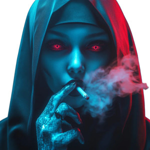 Cyberpunk Sinful Nun Vinyl Car Decal Sticker – Waterproof & UV-Resistant 8"