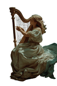 Ethereal Harpist Vinyl Car Decal Sticker – Waterproof & UV-Resistant 8"