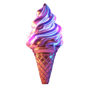Neon Chrome Ice Cream Vinyl Car Decal Sticker – Waterproof & UV-Resistant 8"