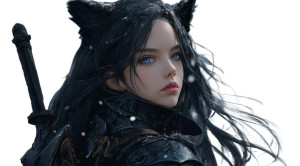 Fantasy Warrior Girl V6 Vinyl Car Decal Sticker – Waterproof & UV-Resistant 8"