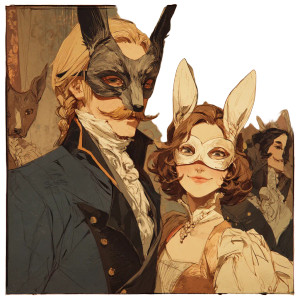 Masquerade Couple Vinyl Car Decal Sticker – Waterproof & UV-Resistant 8" Masquerade Couple Vinyl Car Decal Sticker – Waterproof & UV-Resistant 8"