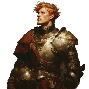 Red-Haired Knight Vinyl Car Decal Sticker – Waterproof & UV-Resistant 8"