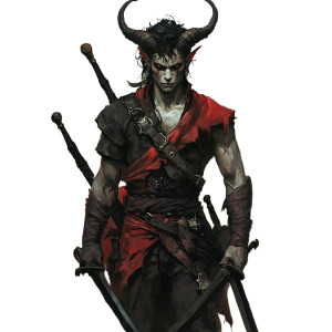 Tiefling Pirate Warrior Vinyl Car Decal Sticker – Waterproof & UV-Resistant 8"